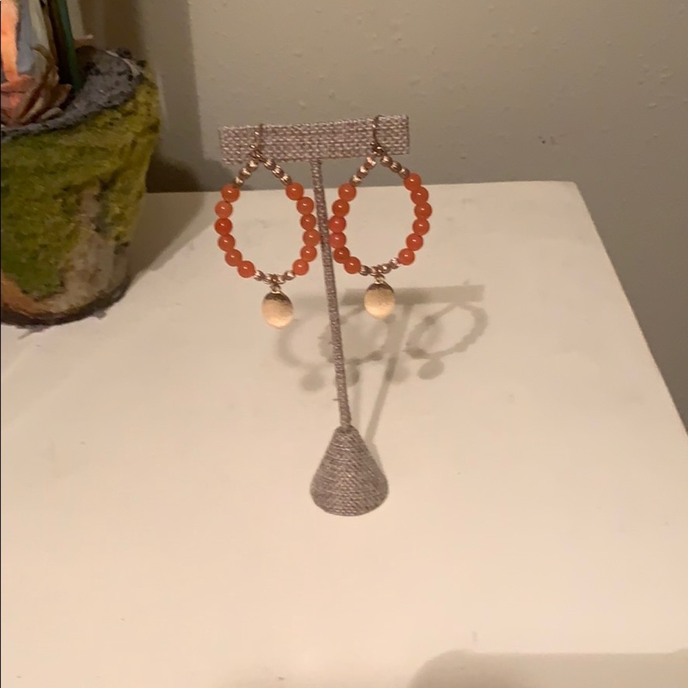 Orange Dangle Earrings